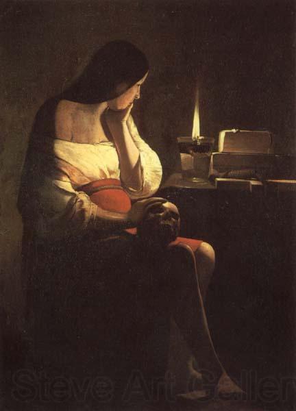 LA TOUR, Georges de The Magdalen with the Nightlighe Spain oil painting art